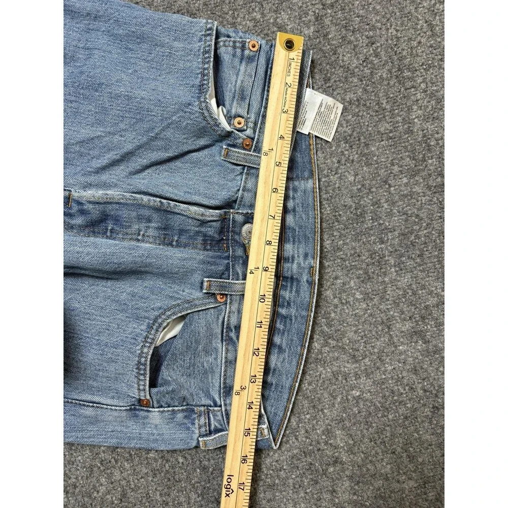 Levi's 501 Jeans Mens 32x28 Blue Straight Regular Fit Light Wash Denim Casual